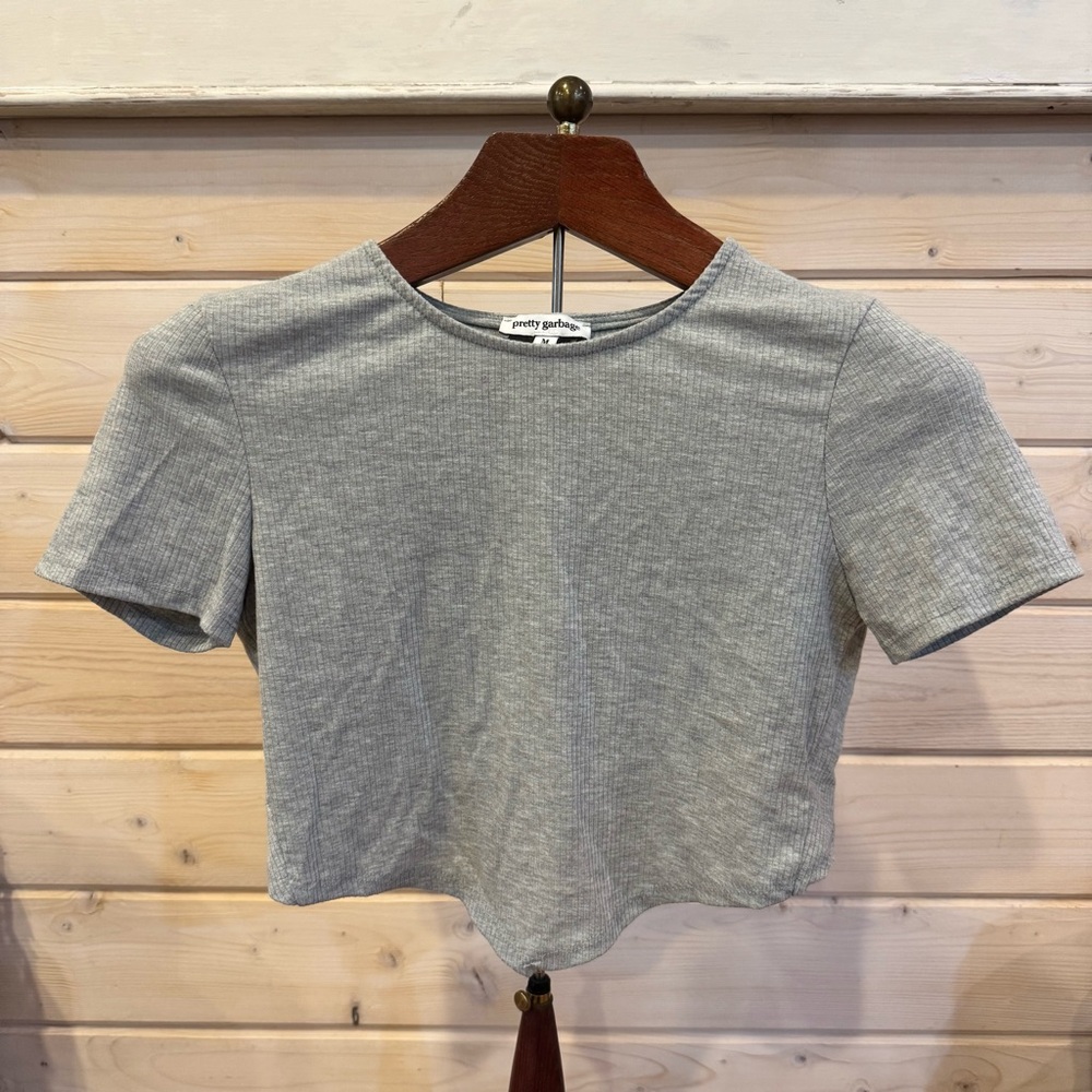 Pretty Garbage Gray Crop Top